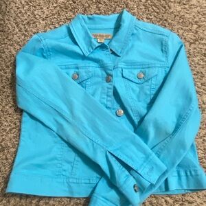 Nine West Aqua Blue Lightweight Button Jacket Coat